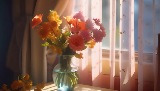花卉花瓶数字艺术视频