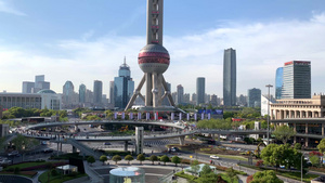 上海陆家嘴城市风光4K视频40秒视频