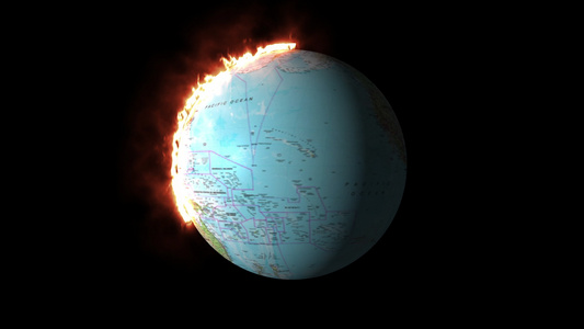 燃烧的地球行星动画视频