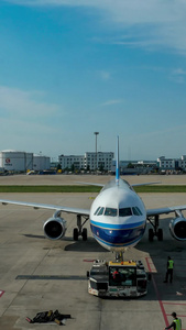 首都国际机场客机候机楼延时国际民航日视频