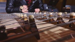 中国传统民族乐器扬琴演奏4k素材59秒视频