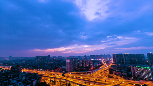 4K延时成都夜景交通视频