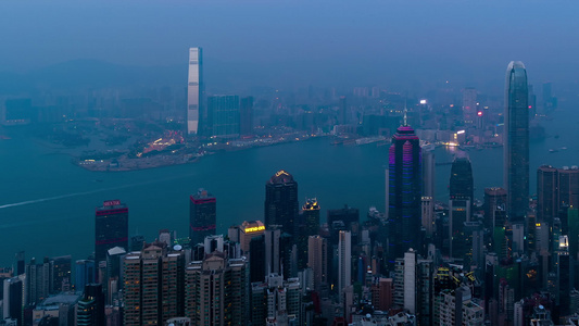 香港天线的市中心城市景色视频