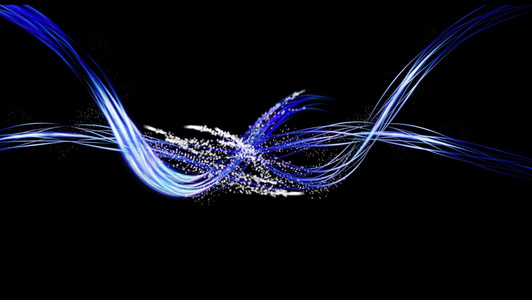 特效蓝色光效粒子线条汇集透明通道背景视频视频