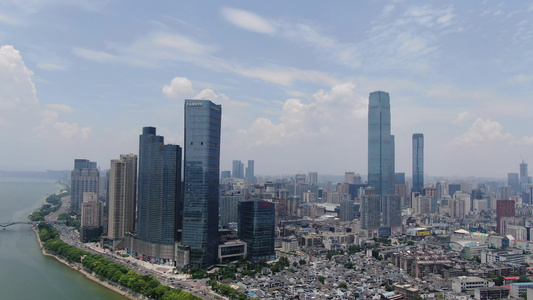 湖南长沙城市高楼建筑航拍视频