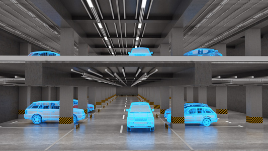 3D多层停车场概念视频视频
