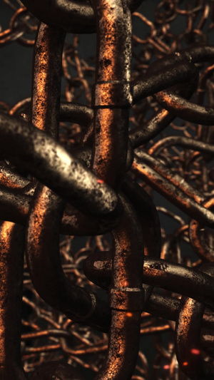 三维金属质感铁链背景素材震撼字幕背景30秒视频