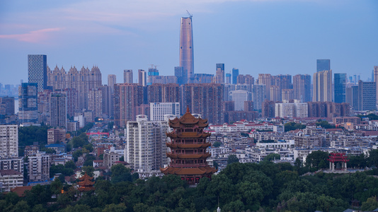 延时摄影城市地标建筑湖北5A级景区旅游黄鹤楼4k素材视频