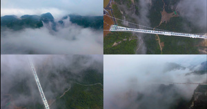 【旅游宣传片】4K湖南航拍张家界大峡谷玻璃桥合集84秒视频
