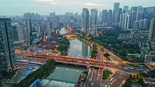 四川成都九眼桥城市夜景车流轨迹繁华夜景视频