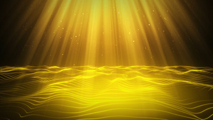 金色粒子海洋光效20秒视频