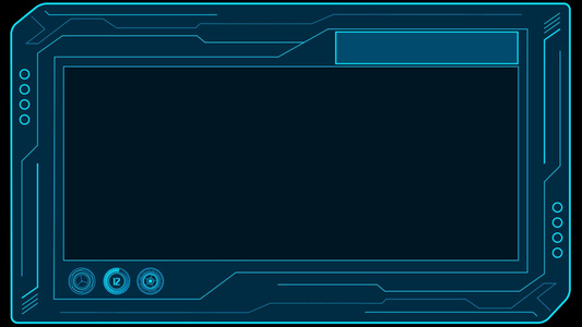 HUD线路板纹字幕框视频