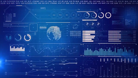 蓝色科技感数据流动网络背景视频[数据源]视频