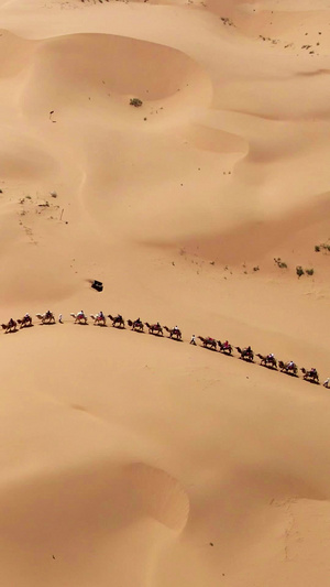 航拍宁夏中卫腾格里沙漠沙漠旅游10秒视频