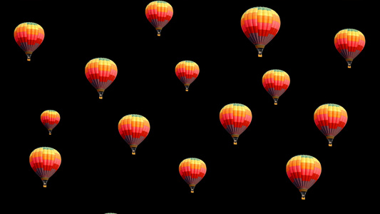 热气球上升动画元素带透明度通道视频