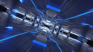 科技感场景科幻延伸通道穿梭动画5秒视频