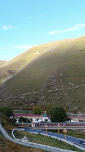 航拍四川藏传佛教寺庙塔公寺视频旅游景区视频