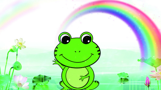 小青蛙卡通儿童歌曲舞台背景视频