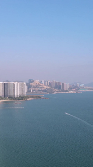 航拍蓝色大海自然风光海景房地产行业素材海景素材58秒视频