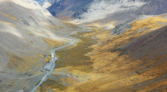 西藏日喀则秋季风光航拍4K视频视频