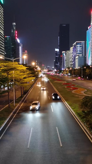 深圳城市交通主干道深南大道车流延时竖屏竖版本35秒视频