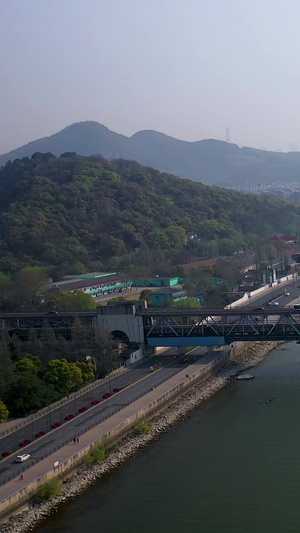 航拍钱塘江大桥全国重点文物保护单位44秒视频
