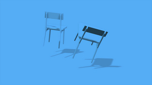 4k蓝色椅子空蓝背景12秒视频