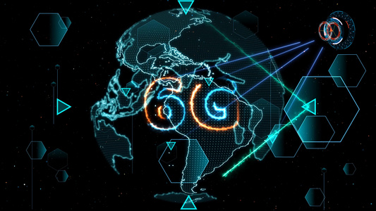 6G 网络超高速互联网数字世界地图监控数字仪表周期雷达视频