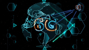 6G 网络超高速互联网数字世界地图监控数字仪表周期雷达20秒视频