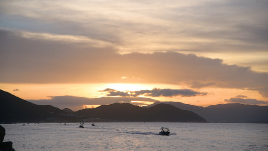 4K深圳鹿嘴山庄的夕阳视频