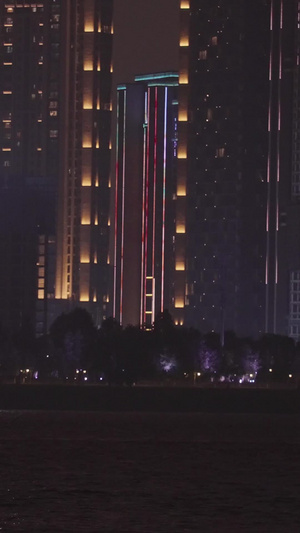 城市长江江景夜景交通游轮客运娱乐旅游素材城市素材57秒视频