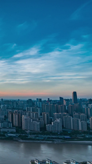重庆城市日转夜日落延时时间流逝17秒视频