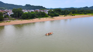 5A风景区龙虎山竹筏漂流观光游览航拍合集4K97秒视频