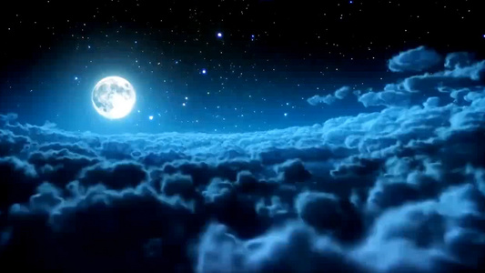 高清夜晚月亮云彩运动视频视频