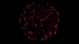黑色背景4k的单一彩色红烟火的动画9秒视频