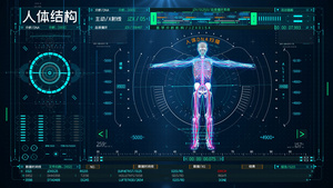 人体结构数据化展示分析AE模板30秒视频