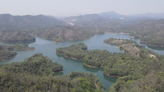 航拍广东惠州红花湖景区视频