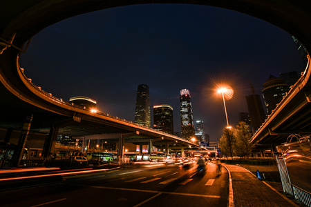 北京国贸桥交通8K延时摄影视频