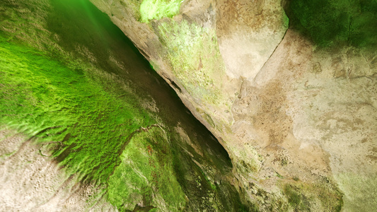 5A级风景区本溪水洞石灰岩绿植视频