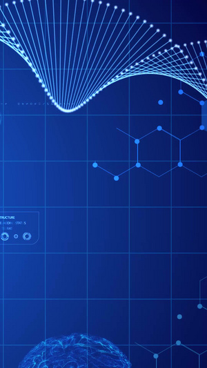 医疗科技大脑dna基因链背景视频医学元素15秒视频