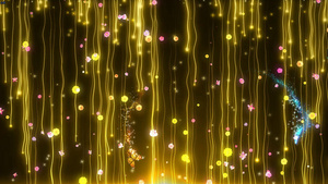 mapping金色粒子瀑布年会背景视频50秒视频