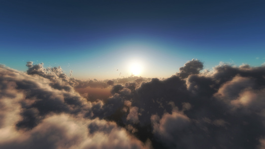 日落4公里时在云上飞翔视频
