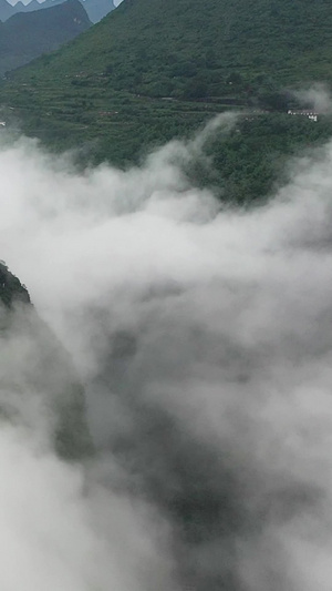 航拍贵州深山云海素材30秒视频