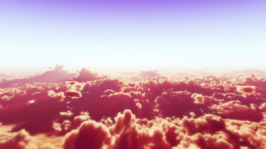 飞翔在日落的云上视频