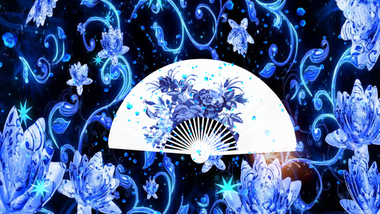 青花瓷扇子led中国风背景视频视频