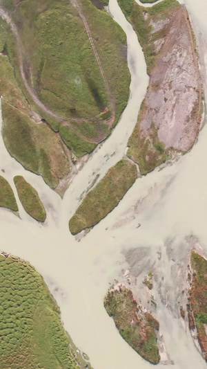 航拍新疆蜿蜒河流合集垂直俯拍74秒视频