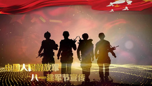 红金大气喜庆八一建军节节日宣传模板48秒视频