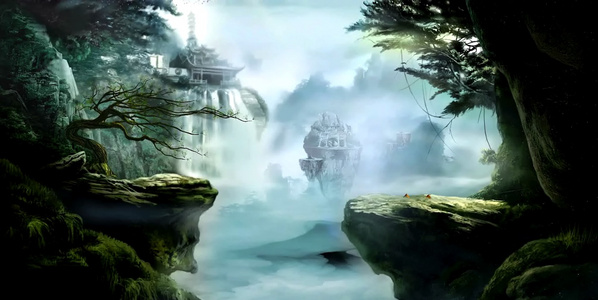 梦幻仙境绝美风景背景视频视频
