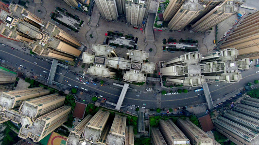 4K高空俯拍高楼建筑视频