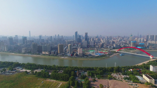 武汉汉江南岸嘴城市风光高清4K视频视频